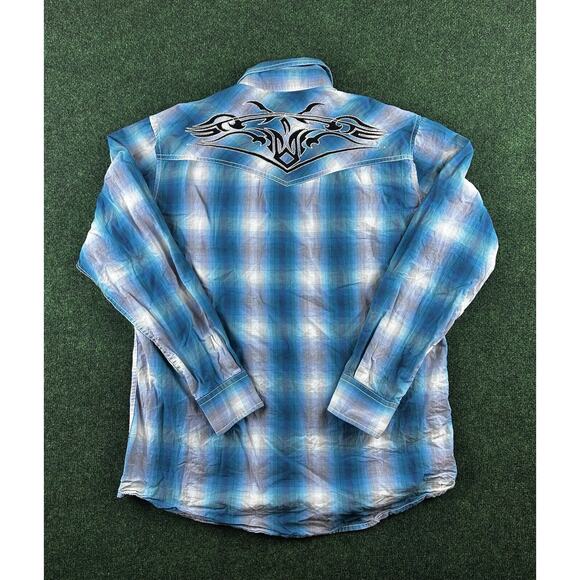 Western Rafter C Pearl Snap Paisley Plaid Shirt - Picture 5 of 6